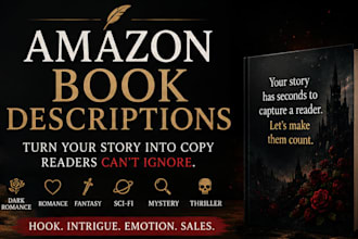 write a compelling amazon book description for your novel