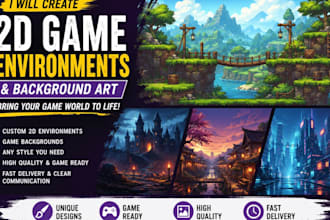 create 2d game environments and background art