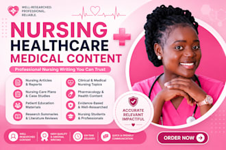 write professional nursing, healthcare and medical content