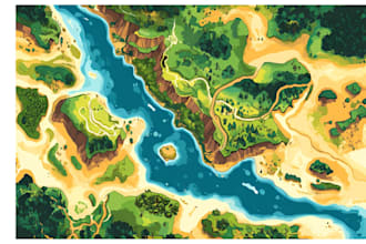 create custom vector map, location, route and city map design