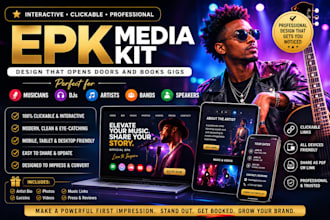 design an interactive clickable epk media kit for musicians, djs, artists, bands