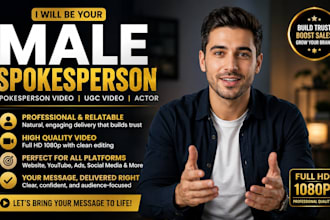 be a male spokesperson actor for spokesperson video ugc video