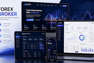 develop forex broker website with CRM dashboard and client portal in 24hours