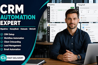 setup pipedrive honeybook dubsado or bitrix24 CRM automation