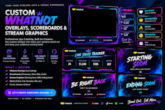 design custom whatnot overlays, scoreboards and stream graphics