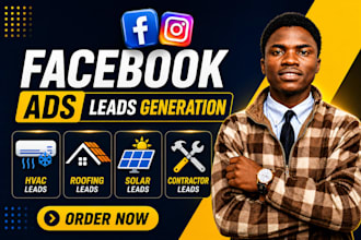 generate hvac, roofing, solar, contractor, plumbing leads  with facebook ads
