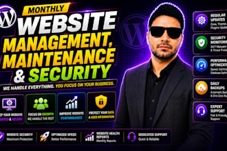 do monthly website management maintenance and security