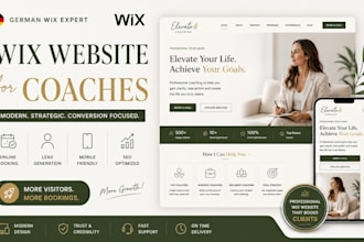 buid german wix coaches website,  wix booking, consultants website, landing page