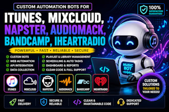 do itunes bot mixcloud bot napster bot audiomack bot bandcamp bot iheartradiobot