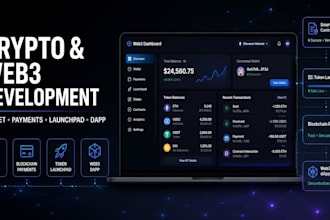 build crypto wallet, payment gateway, token launchpad and web3 dapp