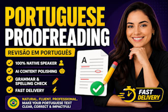 proofread and edit your portuguese text professionally