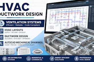 design ductwork ventilation systems hvac layouts and autocad mechanical drawings