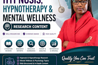 write hypnosis, hypnotherapy and mental wellness research content