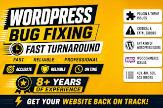 fix wordpress elementor bugs and errors fast