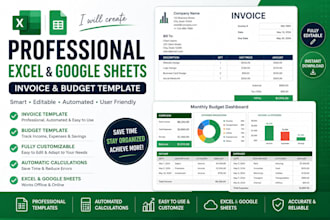 create a professional excel with google sheets invoice and budget template