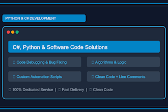 write, debug and build your csharp, python or custom programs