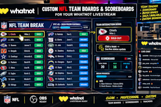 design custom whatnot card break team boards and scoreboards
