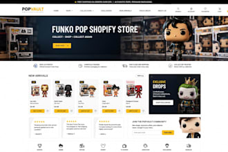 design funko shopify store, funko pop, funko toys, collectibles website