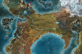 do vector fantasy map illustration city map design country