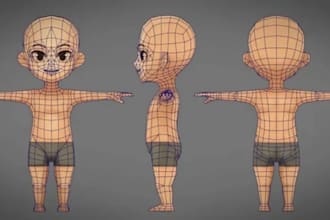 create low poly 3d game characters with rigging textures and game ready topology