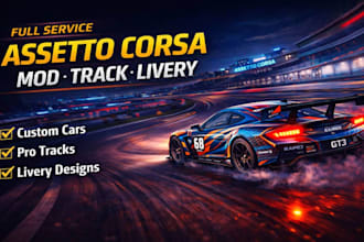 do a livery or skin for assetto corsa, simracing, iracing, acc competizione lmu