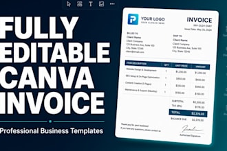 create professional fully editable canva invoice templates for business