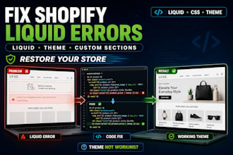 fix shopify liquid errors bugs and theme customization