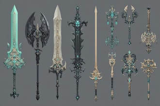 create weapon design and illustration