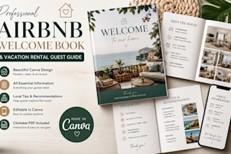 design a canva airbnb welcome book and vacation rental guest guide