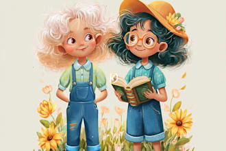 children book illustrations and children book cover