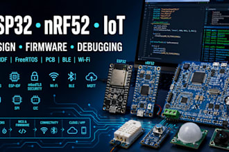debug esp32 esp idf firmware mbedtls freertos, iot system pcb hardware and nrf52
