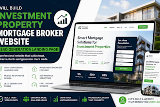 build investment property mortgage broker website landing page lead generation