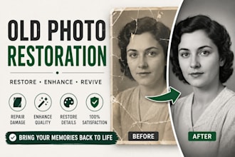 restore old, damaged, blurry and photos professionally
