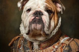 do custom royal pet portrait dog portrait cat portrait