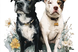 create a custom watercolor pet portrait or pet painting