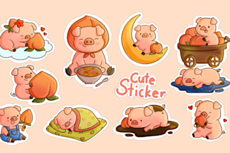 draw cute kawaii custom sticker designs