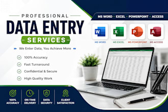 do data entry, typing and ms excel, ms power point, ms access
