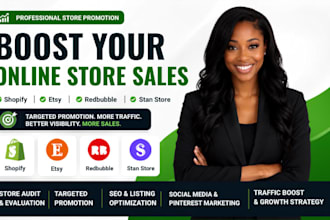 boost your shopify sales etsy promotion for etsy sales redbubble stan store