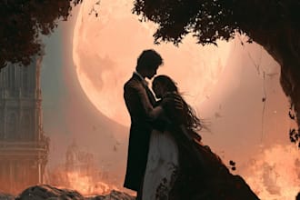 do design creative romantic book or ebook cover
