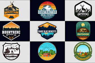 design a unique hipster badge app logo for your brand, startup or mobile app