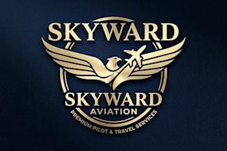 design a premium pilot logo for aviation and travel brands