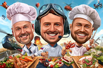 draw a funny cartoon caricature portrait