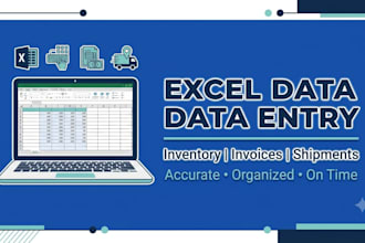 do excel data entry for inventory, invoices and shipments