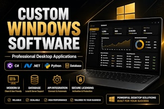 develop a professional custom windows desktop application