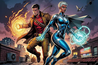 create custom superhero character in action