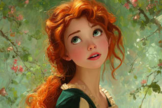 illustrate unique disney portrait painting art