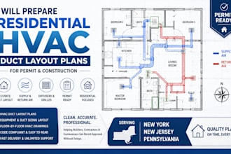 prepare residential hvac duct layout plans in new york new jersey pennsylvania