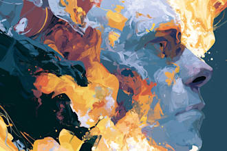 make abstract painting art or color abstract portrait