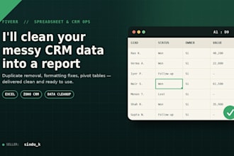 clean and organize your CRM data in excel