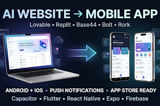 convert your lovable replit base44 or ai website into android and ios apps